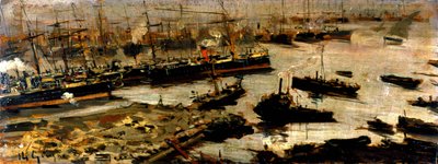 Port w Genui, obraz Mariani autorstwa Pompeo Mariani