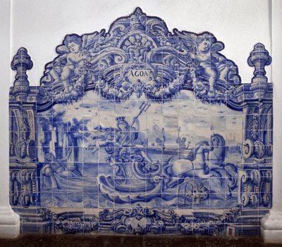 Alegoria wody - Azulejos, ceramika malowana autorstwa Portuguese School
