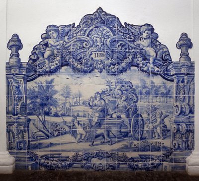 Alegoria Ziemi - Azulejos, malowany fajans autorstwa Portuguese School