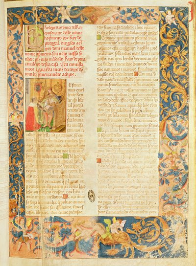 Strona z Kroniki króla Duarte I (1391-1438) autorstwa Portuguese School