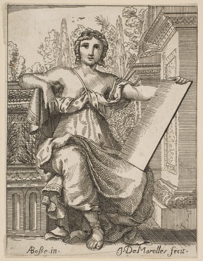 Siedząca kobieta trzymająca tablicę, koniec XVII, połowa XVIII wieku. autorstwa Possibly by Jean Antoine de Maroulles