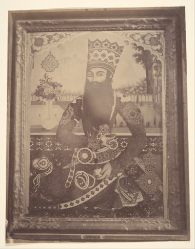 [Fath-Ali Shah, Malowidło, które kiedyś należało do Hmah [] Saula, wujek króla.], lata czterdzieste i sześćdziesiąte XIX wieku. autorstwa Possibly by Luigi Pesce.