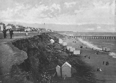 Clacton: Plaża, ok. 1896 r. autorstwa Poulton and Co