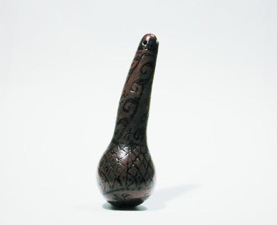 Pojemnik na kakao z wypaloną dekoracją, Chancay (tykwa) (zob. także 176081) autorstwa Pre Columbian Pre Columbian