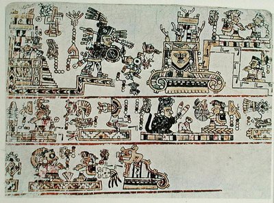 Faksymile Codex Bodley, detal, ok. 1521 (welum) autorstwa Pre Columbian Pre Columbian
