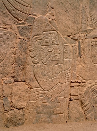 Postać wojownika w hełmie i trzymającego maczugę (kamień) autorstwa Pre Columbian Pre Columbian