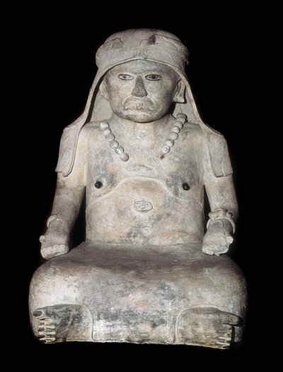 Sztuka prekolumbijska: stara kobieta z nakryciem głowy. Rzeźba z Veracruz (Meksyk) autorstwa Pre Columbian Pre Columbian