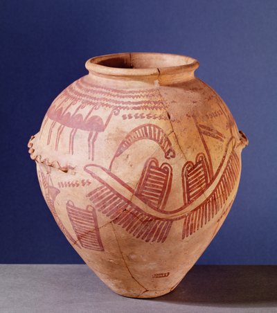 Wazon przedstawiający dwie kapliczki na barce, ok. 3500 pne (ceramika) autorstwa Predynastic Period Egyptian