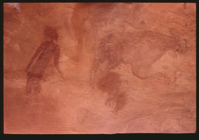 Postać ludzka i byka (malarstwo naskalne) autorstwa Prehistoric