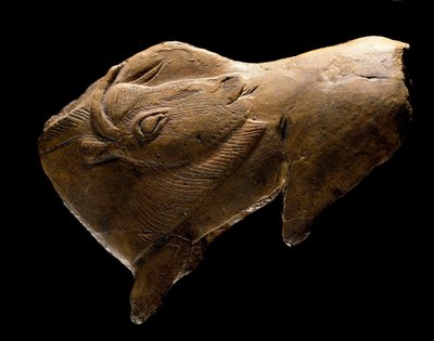 Podnoszący się żubr (Rzeźba w drewnie reniferowym ze schronu Madeleine w Dordogne. 11000 p.n.e.) autorstwa Prehistoric Prehistoric