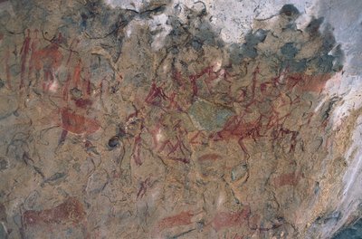 Postacie ludzkie i zwierzęce (malarstwo jaskiniowe) autorstwa Prehistoric Prehistoric