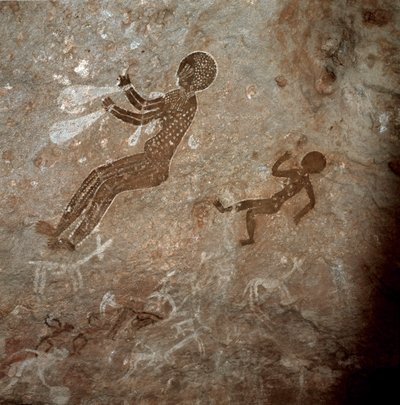 Postacie ludzkie. Malowidła jaskiniowe, 8000-7000 pne autorstwa Prehistoric Prehistoric