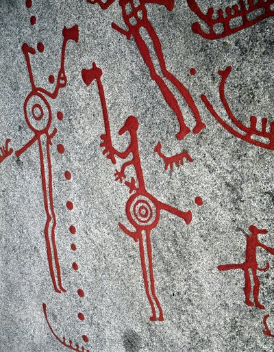 Nordycka epoka brązu: myśliwi, rzeźby naskalne w Tanum, Szwecja autorstwa Prehistoric Prehistoric