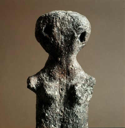 Prehistoria: kobiecy idol z terakoty z Nekropolii Arene Candide (Finale Liguria), Liguria. Środkowy neolit, epoka kamienia. Geny, liguryjskie muzeum archeologiczne autorstwa Prehistoric Prehistoric