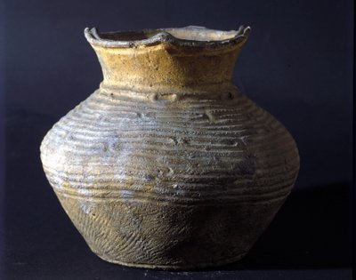 Słój z terakoty z okresu Jomon (okres prehistorii w Japonii). Rzym, Narodowe Muzeum Sztuki Orientalnej. autorstwa Prehistoric Prehistoric