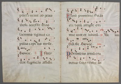 Bifolium z antyfonarza: muzyka autorstwa Primo Miniatore di San Domenico