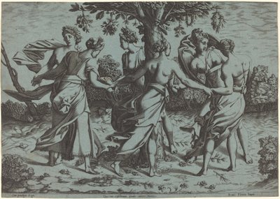 Taniec driad autorstwa Probably French 16th Century after Pierre Milan after Rosso Fiorentino