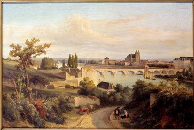 Most Tours w 1833 r. Obraz Prospera Barbota (1798-1878) 1833 Nantes, Musee des Beaux Arts autorstwa Prosper Barbot