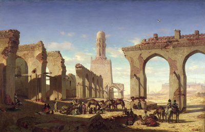 Ruiny meczetu kalifa El Hakena, Kair, ok. 1840 autorstwa Prosper Georges Antoine Marilhat
