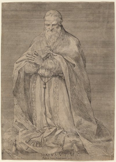 Papież Sykstus V autorstwa Prospero Bresciano, after Giuseppe Cesari