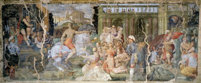 Opowieści o papieżu Sylwestrze i cesarzu Konstantynie, Prospero Fontana (1512-1597), fresk, sala, Palazzina della Viola, Bolonia, Włochy autorstwa Prospero Fontana
