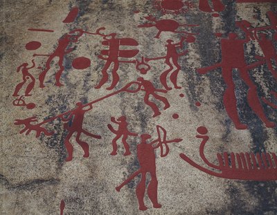 Sceny myśliwskie (malarstwo naskalne) autorstwa Protohistoric