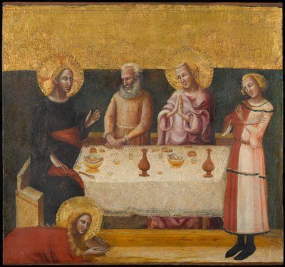 Maria Magdalena myjąca stopy Chrystusa, ok. 1325-1330 (tempera i złoty płatek na desce) autorstwa Pseudo Jacopino di Francesco