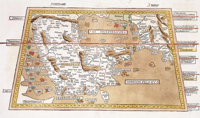 Szósta Azja Tabula, 1541 autorstwa Ptolemy