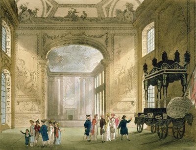 Szpital Greenwich z Mikrokosmosu Londynu Ackermanna (druk) autorstwa Pugin and Rowlandson