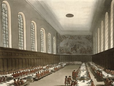 Szpital wojskowy, Chelsea, z „Mikrokosmosu Londynu” Ackermanna autorstwa Pugin and Rowlandson