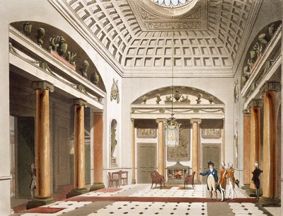 The Hall, Carlton House, z „Mikrokosmosu Londynu” Ackermanna autorstwa Pugin and Rowlandson