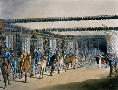 Końska Wieża Zbrojna, grafika R. Ackermana, 1809 autorstwa Pugin and Rowlandson