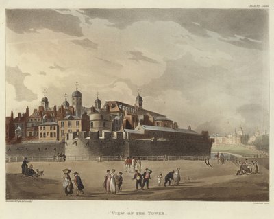 Widok na wieżę autorstwa Pugin and Rowlandson