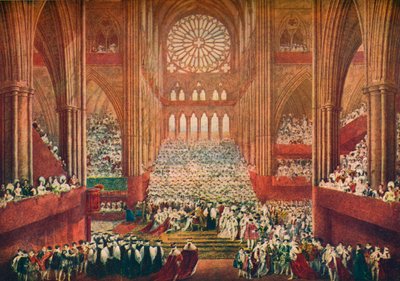 Koronacja króla Jerzego IV w Opactwie Westminsterskim, Londyn, 1821 1906. autorstwa Pugin and Stephanoff