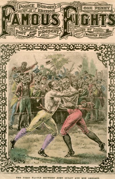 Pierwsza bitwa między Johnem Gully i Bobem Gregsonem, 1807 pod koniec XIX lub na początku XX wieku. autorstwa Pugnis
