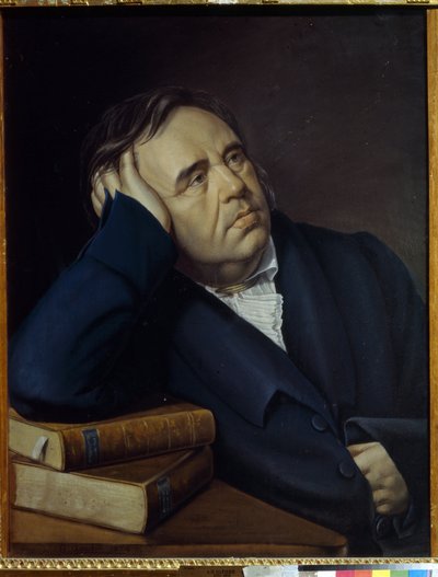 Portret bajkopisarza Iwana A. Kryłowa (1769-1844) (portret bajkopisarza I.A. Kryłowa). Praca Piotra Aleksiejewicza Olenina (1828-1855), pastel na papierze autorstwa Pyotr Alexeevich Olenin