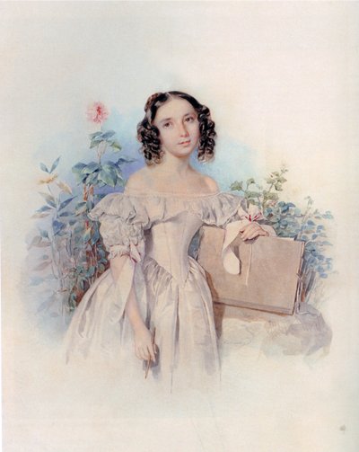 Portret księżnej Heleny Biron von Curland, z domu Meshcherskaya 1818-1843, lata 30. XIX wieku autorstwa Pyotr Fyodorovich Sokolov