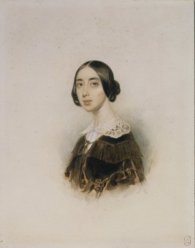 Portret piosenkarki i kompozytorki Michelle Pauline Viardot-García 1821-1910, 1843-1845 autorstwa Pyotr Fyodorovich Sokolov