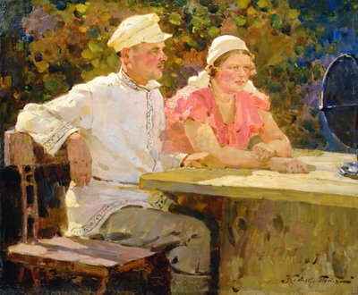 Słuchanie radia autorstwa Pyotr Ivanovich Kotov