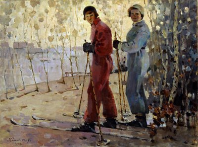 Narciarze autorstwa Pyotr Ivanovich Kotov