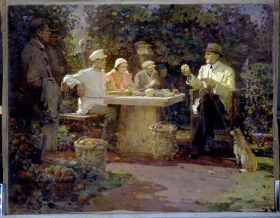 Odwiedzający Iwana Władimirowicza Miczurina (1855-1935) autorstwa Pyotr Ivanovich Kotov