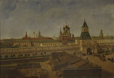 Bramy Ilińskie w Moskwie, połowa XIX wieku. autorstwa Pyotr Ivanovich Moiseyev