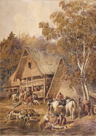 Łowcy, 1863 autorstwa Pyotr Petrovich Sokolov