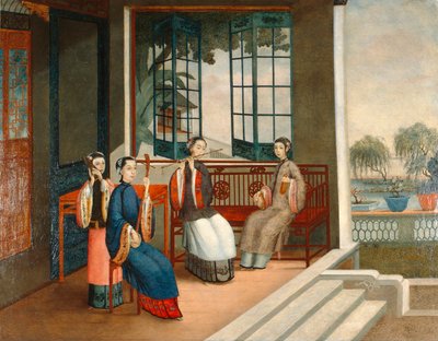 Muzycy, ok. 1800 (olej na płótnie) autorstwa Qing Dynasty Chinese School