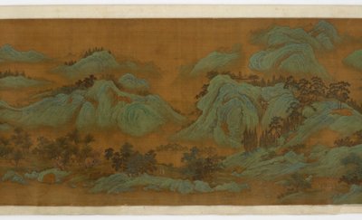Góry Wiosenne, 1644-1911 (tusz i kolor na jedwabiu) autorstwa Qing Dynasty Chinese School
