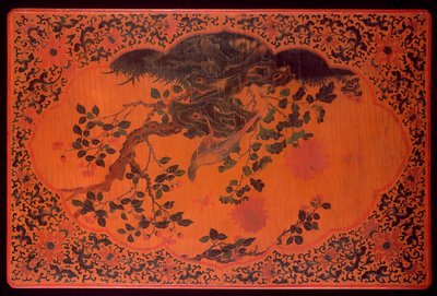Table Top, okres Kangxi (1662-1722) (lakierowane drewno i tkanina konopna) (patrz również 272135) autorstwa Qing Dynasty Chinese School