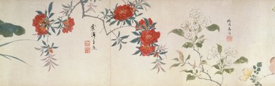 Kwiaty, Handscroll (tusz i kolor na papierze) autorstwa Qing Dynasty Chinese School