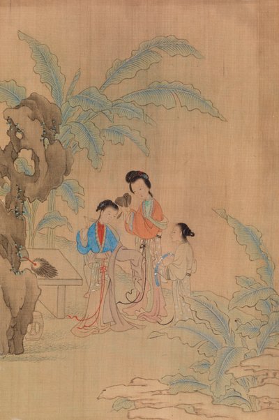 Trzy postacie w krajobrazie autorstwa Qiu Ying