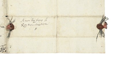Karta adresowa listu Elżbiety I z Anglii do Henryka IV z Francji, c.1596 autorstwa Queen Elizabeth I of England and