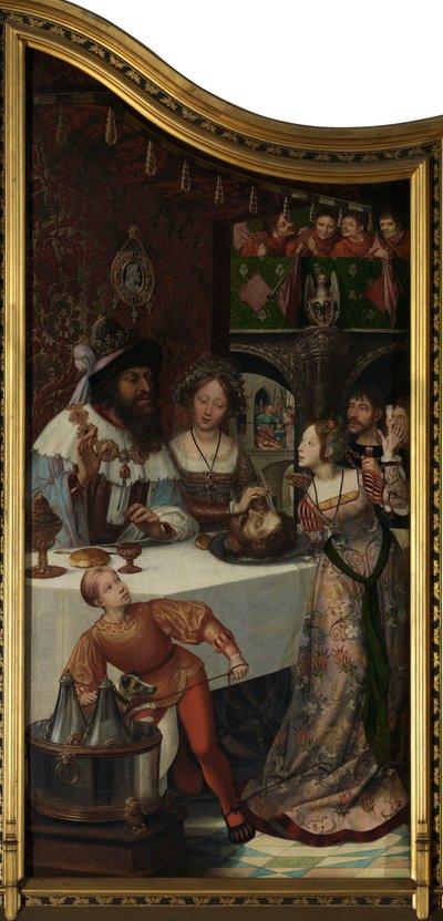 Ołtarz Cechu Stolarzy, lewy panel (olej na desce) autorstwa Quentin Massys or Matsys